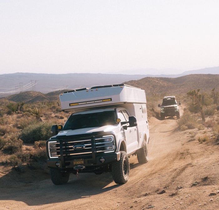 The DT Adventure Rossmonster Baja on a desert trail